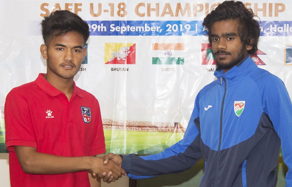 साफ यू–१८ फुटबलमा नेपाल र माल्दिभ्सको खेल बराबरी