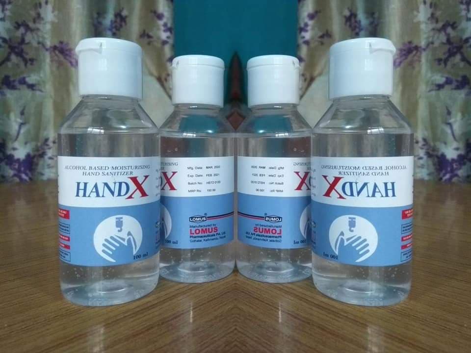 लोमसले ल्यायो डब्लुएचओ मान्यताप्राप्त  ह्याण्ड स्यानिटाइजर, मूल्य १५०