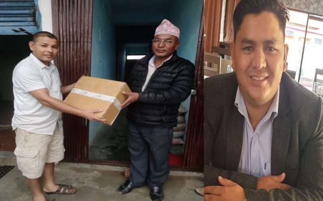 शाही दाजुभाईद्वारा गाउँपालिकालाई ५० हजारको स्वास्थ्य सामग्री सहयोग