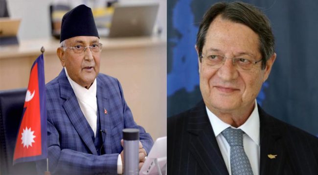 प्रधानमन्त्री ओली र साइप्रसका राष्ट्रपतिबीच टेलिफोन संवाद