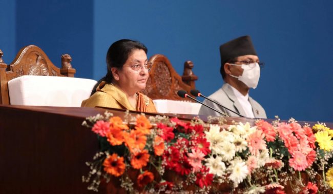 सरकारले कोरोना भाइरस रोकथाम र नियन्त्रणमा समयमै प्रभावकारी पहलकदमी लिएको छः राष्ट्रपति