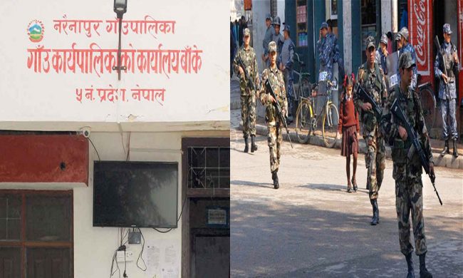 कोरोनाको हटस्पट बनेको नरैनापुरमा सेना परिचालन