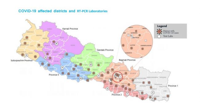 ५१ जिल्लामा फैलियो कोरोना, सोलुखुम्बु र दोलखामा पहिलो पटक देखियो