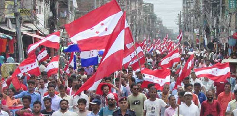 लकडाउन अविधिभरको कर मिनाहाको माग गर्दै वीरगञ्जमा प्रदर्शन