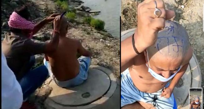 बनारसमा नेपालीको जबरजस्ती मुण्डन, ‘जय श्री राम’ लेखेर प्रधानमन्त्री ओलीलाई चेतावनी