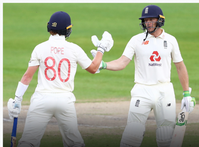 तेस्रो टेष्टको पहिलो पारीमा इंग्ल्याण्डद्वारा ३६९ रनको औसत योगफल तयार