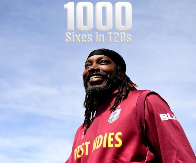 ट्वाईन्टी २० क्रिकेटमा गेलको एक हजार छक्का