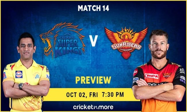 आईपीएल : चेन्नइ विरुद्ध हैदराबाद लगातार दुई खेल हारेको चेन्नईसँग जित्ने मौका