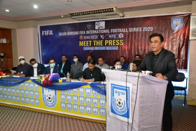 नेपाल र बंगलादेशबीचको मैत्रीपूर्ण फुटबल खेलको नाम ‘मुजिव वर्ष फिफा अन्तराष्ट्रिय फुटबल सिरिज’