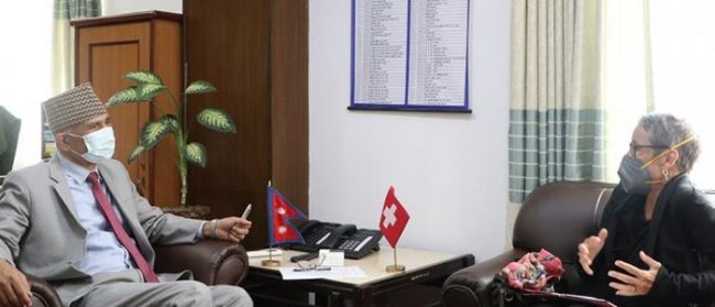 अर्थमन्त्री पौडेल र स्विट्जरल्यान्डकी राजदूत क्यापेलरबीच शिष्टाचार भेटवार्ता