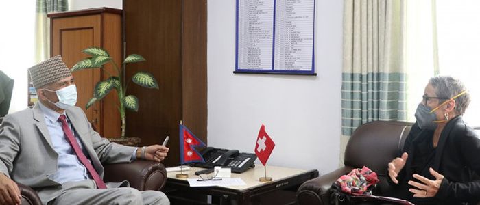अर्थमन्त्री पौडेल र स्विट्जरल्यान्डकी राजदूत क्यापेलरबीच शिष्टाचार भेटवार्ता