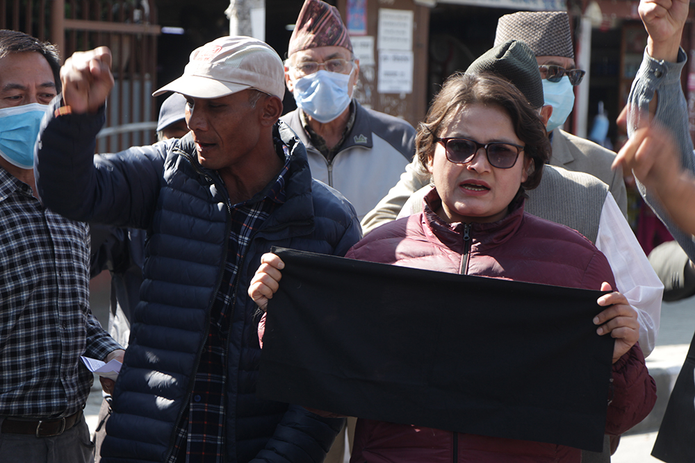 भारतीय सेनाध्यक्ष नरवणेलाई माइतीघरमा कालो झण्डा