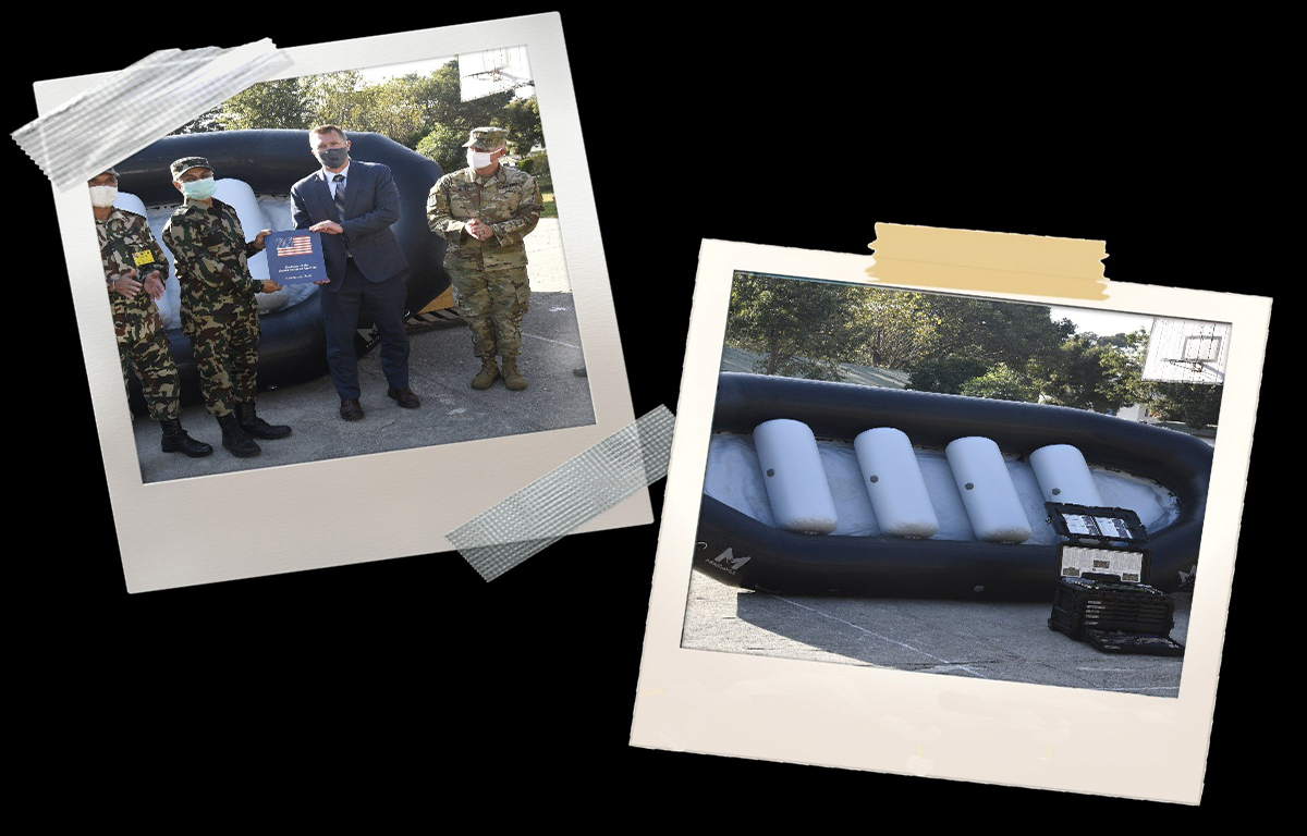 अमेरिकाद्वारा नेपाली सेनालाई ‘र्‍याफ्ट बोट’ सहयोग