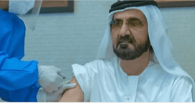 युएईका प्रधानमन्त्रीले कोभिड–१९ को खोप लिए