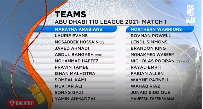 टी१० लिगः मराठाले टस जितेर फिल्डिङ गर्ने, सोमपाल प्लेईंग ११ मा