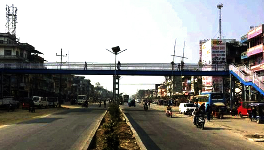 जिल्लामै पहिलाे आकाशे पुलको उद्घाटन