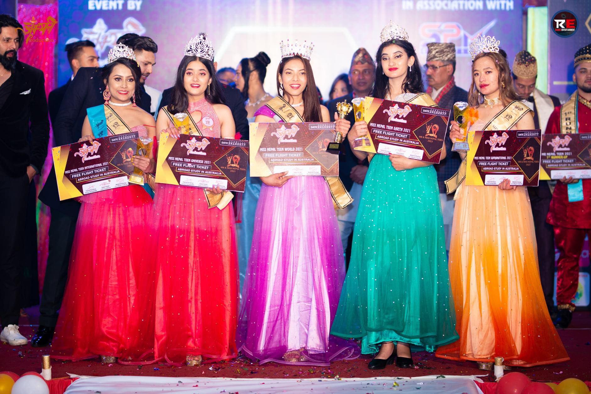 दिक्षा, श्रृयंका र स्टेलालाई मिस नेपाल टिन २०२१ को उपाधि