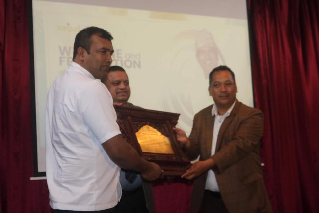 पर्यटन बोर्डद्वारा बीबीसी मास्टर सेफ उपविजेता सन्तोष साह सम्मानित