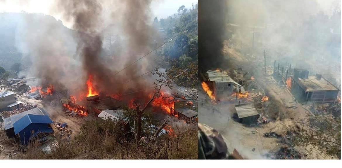 ताप्लेजुङको दोभान बजारमा भीषण आगलागी, ४० घर जलेर नष्ट