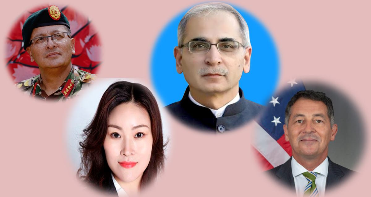 तीन देशका राजदूतलाई सेनाको प्रशंसापत्रद्वारा सम्मान