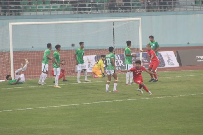 संजोगको गोल मार्फत नेपालले लियो अग्रता (लाइभ)