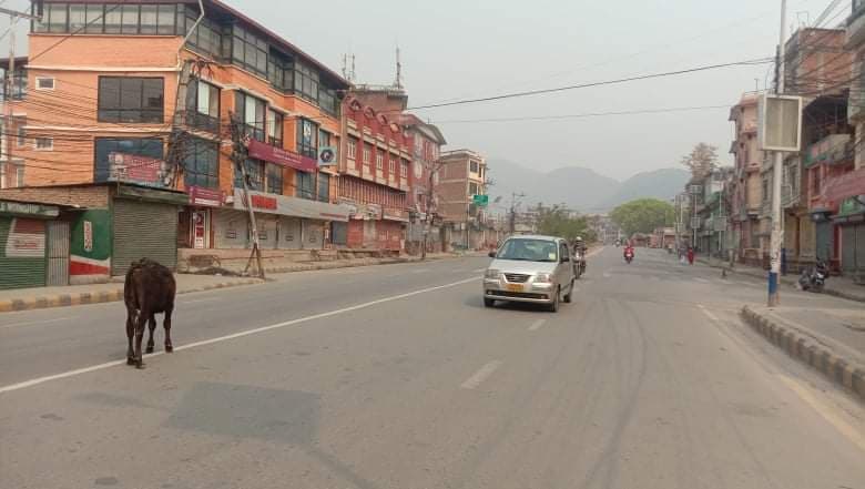 शान्त र सुनसान काठमाडाैंकाे सडकमा अमिलाे र अशान्त मन