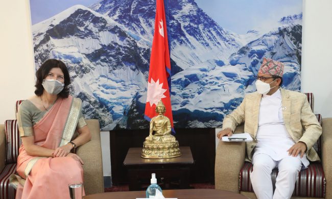 अध्यक्ष तिमिल्सिना र यूएनएचसीआर नेपाल प्रतिनिधि वर्माबीच भेटवार्ता