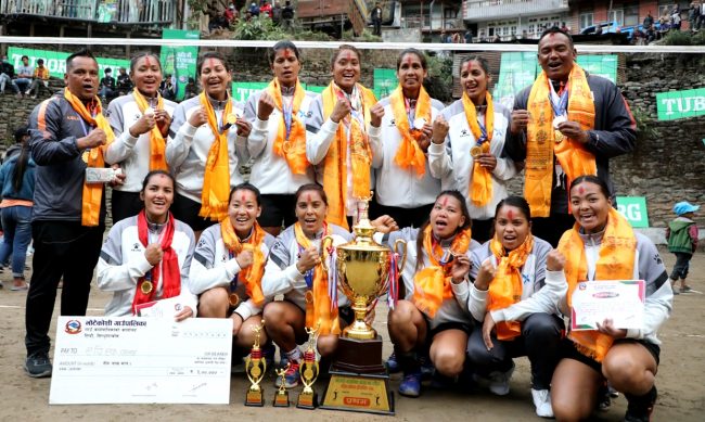 अध्यक्ष कप राष्ट्रिय महिला भलिबलको उपाधी एपीएफलाई