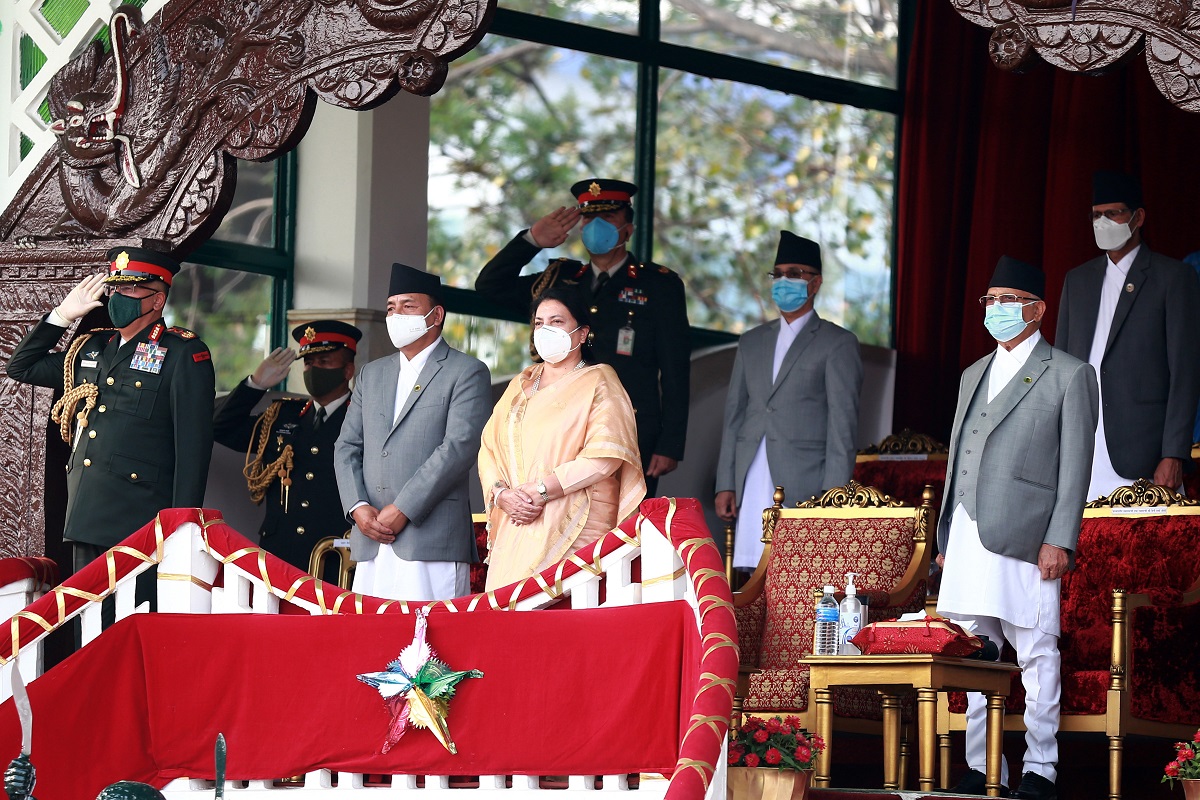 राष्ट्रपतिको प्रमुख आतिथ्यमा सैनिक मञ्च टुँडिखेलमा घोडेजात्रा सम्पन्न