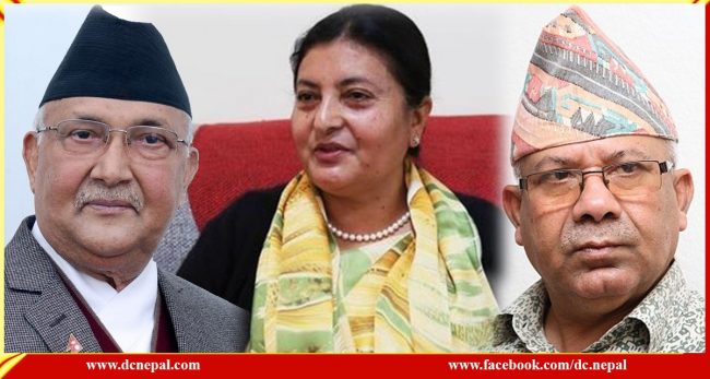 राष्ट्रपतिलाई साक्षी राखेर केपी ओली र माधव नेपालबीच सहमति