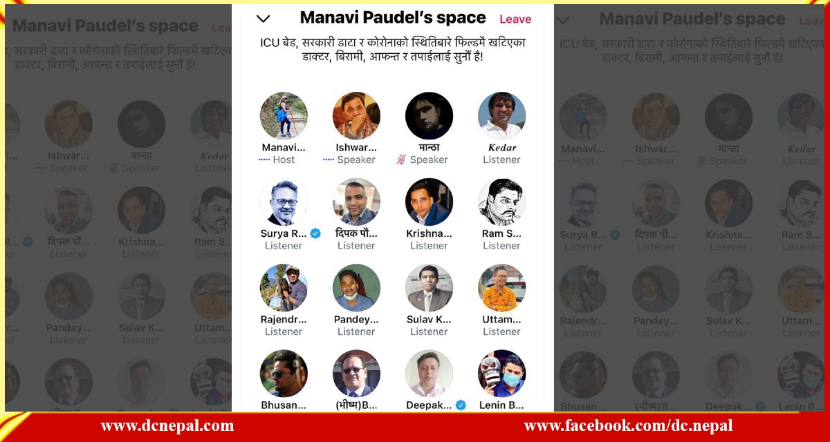 ट्वीटरमा हुने स्पेसमा युवाहरूकाे सहभागिता बढ्दाे