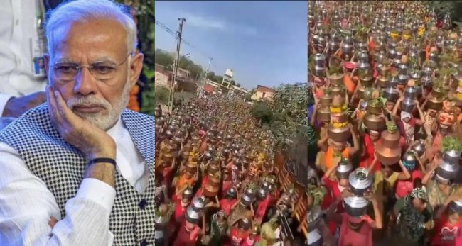 मोदीको गृहनगरमा कोरोना ‘भगाउन’ हजारौं महिलाको भीड, सुरक्षा मापदण्डको धज्जी उडाइयो