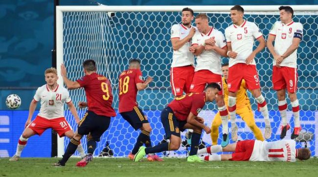 युरोकप फुटबल : पहिलो हाफमा स्पेनले लियो अग्रता