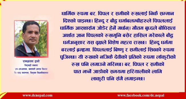 सन्दर्भ विश्व वातावरण दिवस : मानिस र अक्सिजनको सम्बन्ध