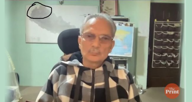 पुरानो नक्सा देखाएर बाबुरामले दिए भारतीय मिडियालाई अन्तर्वार्ता