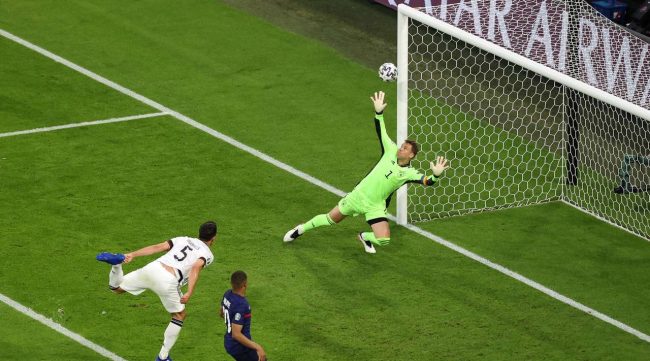 जर्मनीविरुद्धको पहिलो हाफमा फ्रान्सको अग्रता