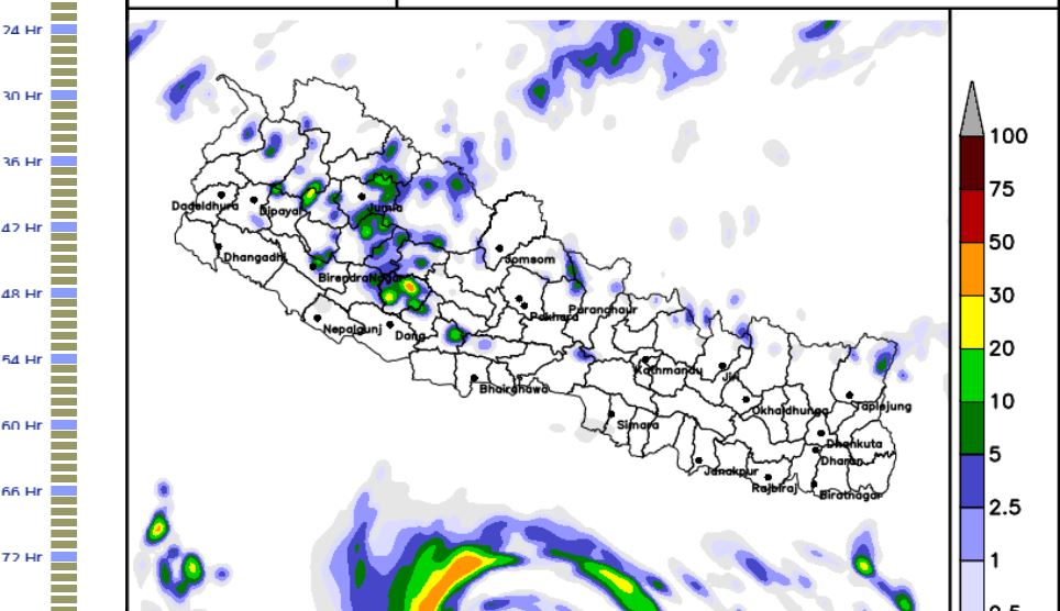 देशभरका केही स्थानमा भारी वर्षा हुने, सचेत रहन अनुरोध