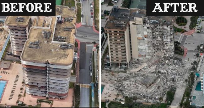 ३३ तस्वीरमा हेर्नुहोस् अमेरिकाको मियामीमा १५९ जना बेपत्ता हुनेगरी भवन भत्किएपछिको अवस्था