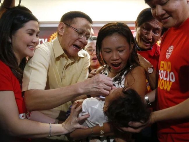 फिलिपिन्समा पोलियो उन्मुलन भएको घोषणा