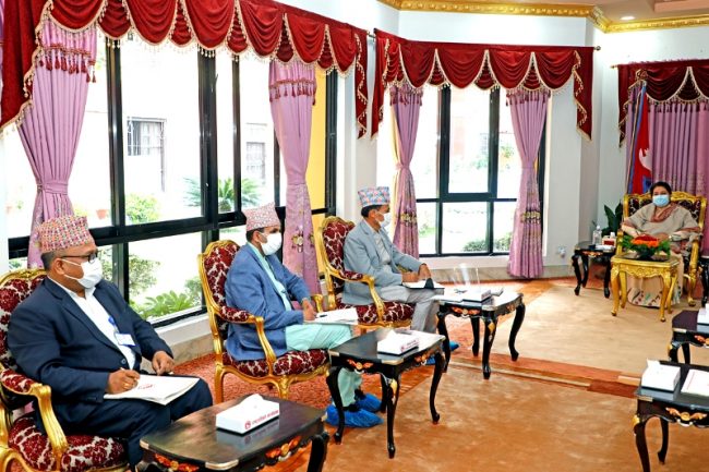 काेराेना नियन्त्रणमा राष्ट्रपतिकाे चासाे, काेराेना नियन्त्रणमा भइरहेको कामबारे जानकारी