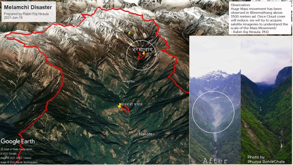 हेलम्बु गाउँपालिकाले भन्योः पहिरो जाने जोखिम अझै छ, मेलम्चीमा फेरि बाढी आउन सक्छ