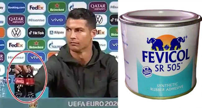 रोनाल्डोका कारण कोकाकोलालाई अरबौं डलर घाटा लाग्दा फेविकोलले फाइदा उठायो