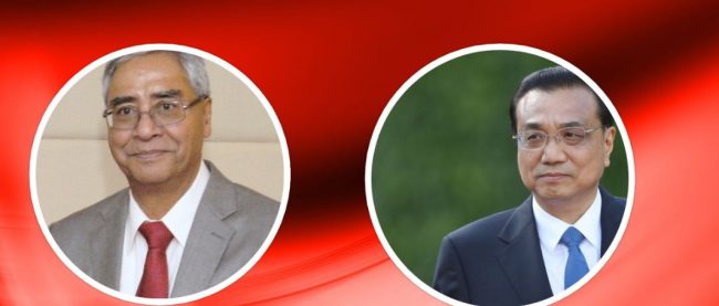 प्रधानमन्त्री देउवालाई चिनियाँ समकक्षीको बधाई सन्देश