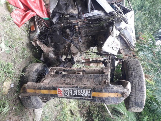 गुल्मीमा जीप दुर्घटना हुँदा ४ जनाको मृत्यु