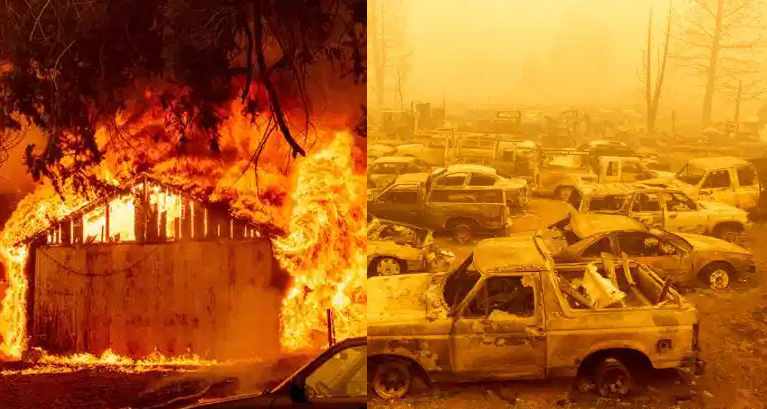 अमेरिकामा भीषण डढेलो लाग्दा स्थानीयले भाग्न मानेनन्, बन्दुक देखाएर पुलिसलाई भगाए