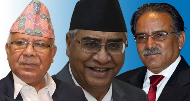 प्रधानमन्त्री देउवा, प्रचण्ड र माधव नेपालबीच सरकारलाई चाँडै पूर्णता दिने सहमति