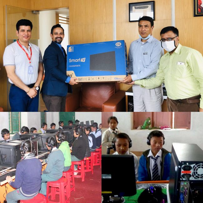 इसेवा मनि ट्रान्स्फरले डिजिटल साक्षरताका लागि इश्वर मन्दिर विद्यालयलाई गर्‍यो सहयोग