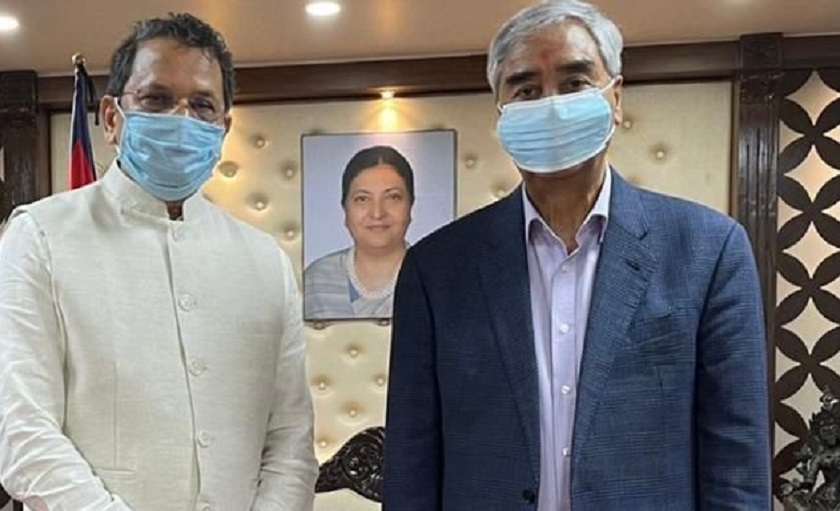 प्रधानमन्त्री देउवासँग भाजपाका विदेश विभाग प्रमुखको शिष्टाचार भेट