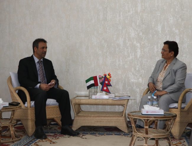 ऊर्जामन्त्री भुसालसँग यूएई राजदूतको शिष्टाचार भेट