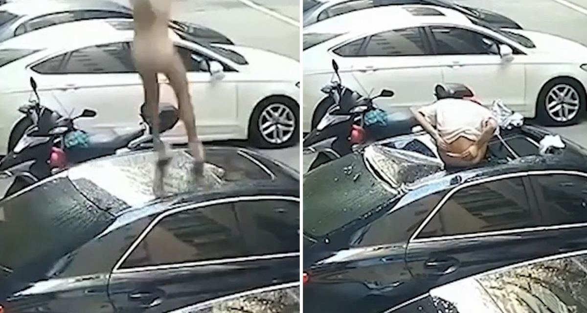 शारीरिक सम्बन्धका क्रममा महिला बाल्कोनीबाट खसिन्, कार भाँचियो, महिला बाँचिन् (भिडियो)